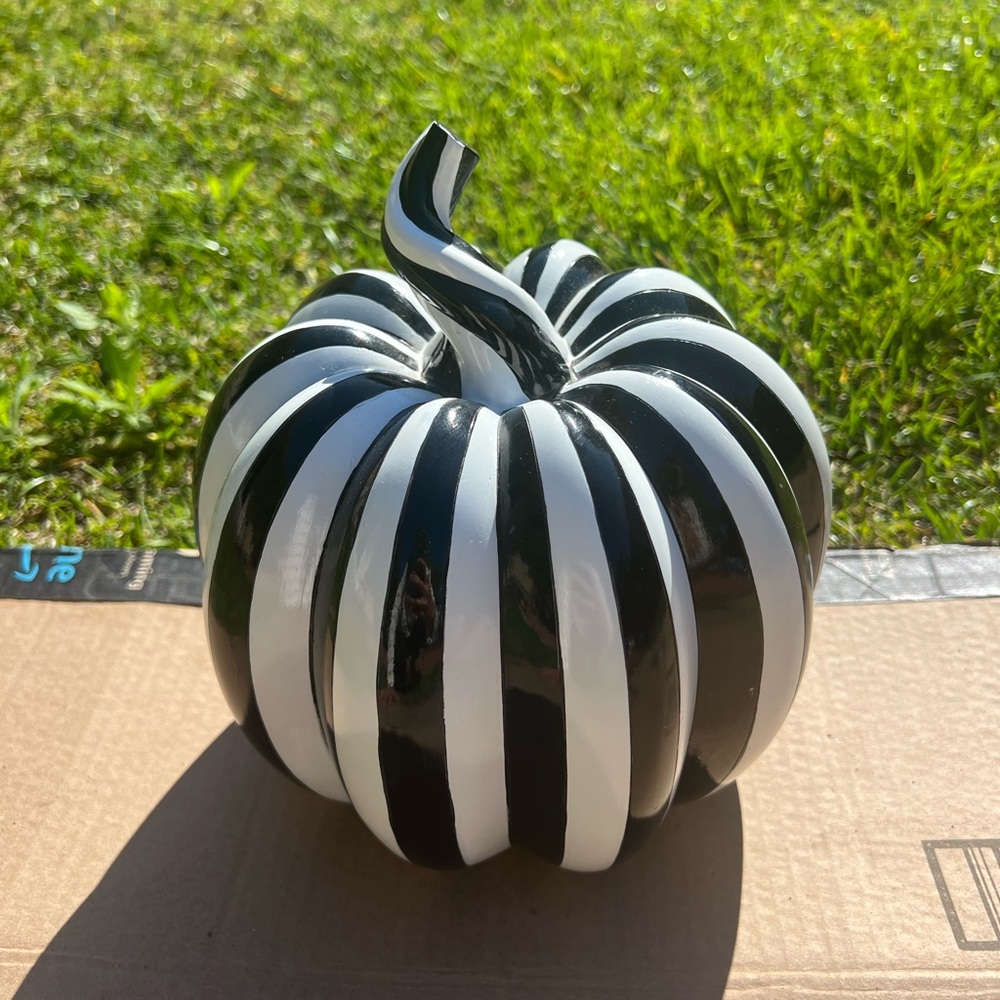 Mackenzie-Childs Courtly Pinstripe Pumpkin RARE